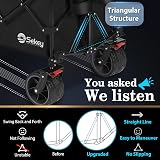 Sekey 200L Folding Trolley, Heavy-Duty Cart, All-Terrain Wheels, Black view 4