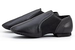 Asyusyu Dance Jazz Shoes Cowhide Leather Jazz Shoes for Women Men Adult