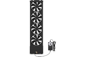 AMCHIXIN 25.6-27.6 Inch Vertical Window Exhaust Fan for Sliding Windows – Securely Fit Top and Bottom Frame Tool-Free Setup with Variable Speeds for Living Rooms Hot Areas Smoky Spaces(Black)