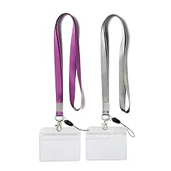 YOUOWO 2 Pack Horizontal Clear ID Badge Holders