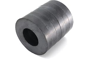Burnur Grade 8 Ceramic Ring Magnets, OD 45 mm x ID 22mm x 8 mm (Pack of 6)