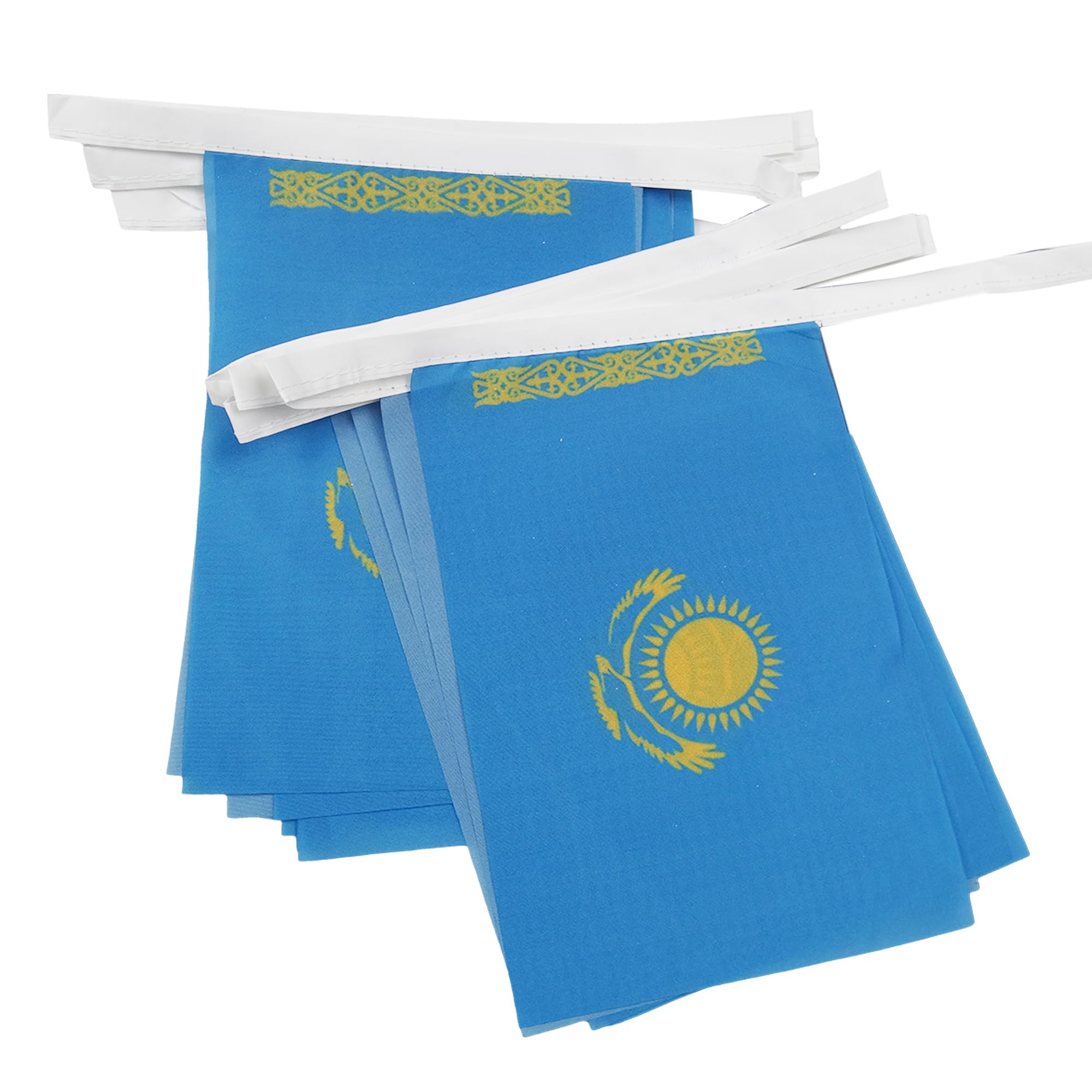 AZ FLAG - Kazakhstan Bunting Flag - 40 Ft Garland with 20 Kazakh Flags 18'' x 12'' - 100% Polyester String Pennant - 12 meters