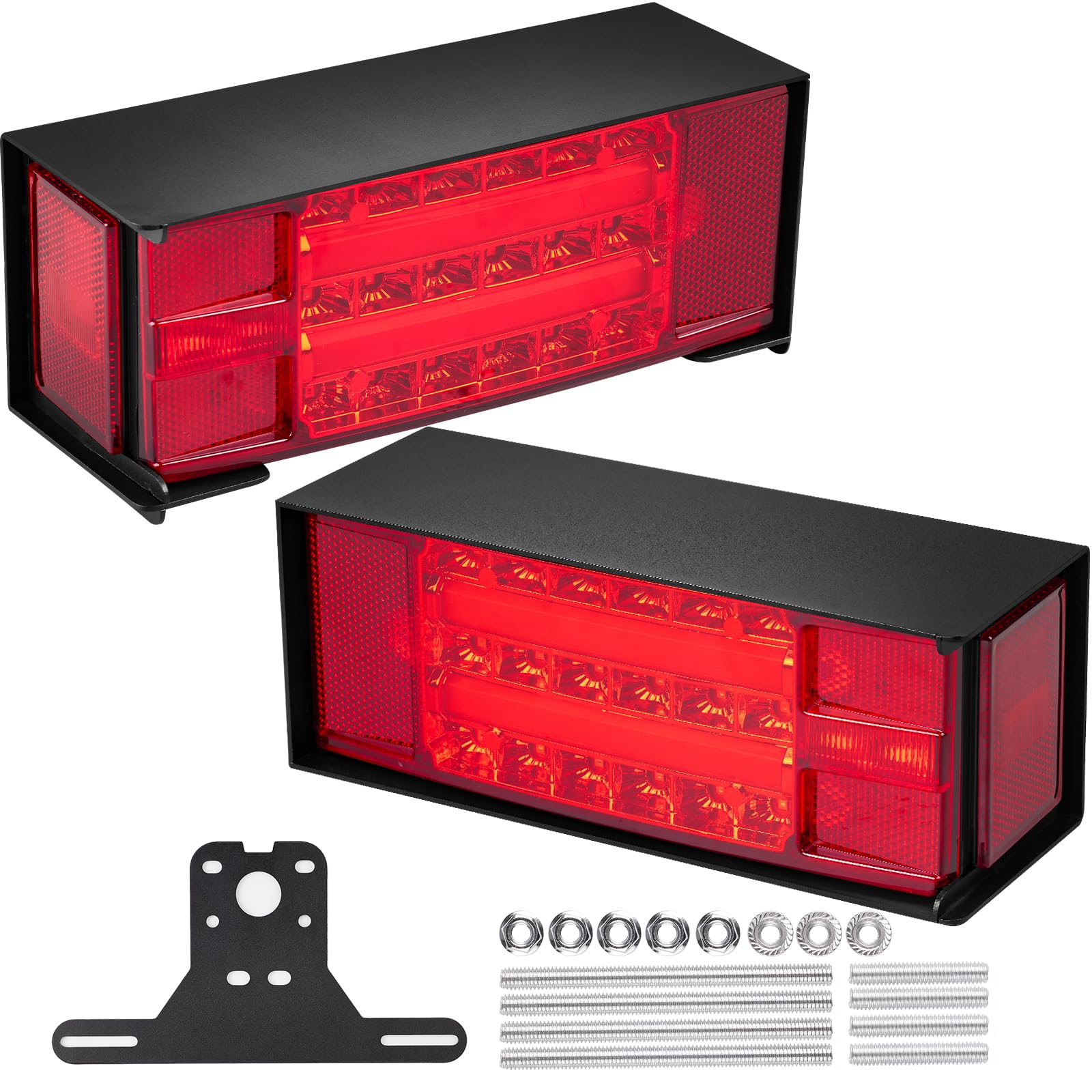 Photo 1 of Hifybaty LED Trailer Lights Kit - Submersible Rectangular Trailer Tail Light Kit with Metal Box, Utility Brake Stop Turn License Trail Lights for Boat Trailer RV Truck Camper Tractors Canoes