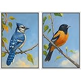 MUDECOR Framed Canvas Print Wall Art Set Blue Jay