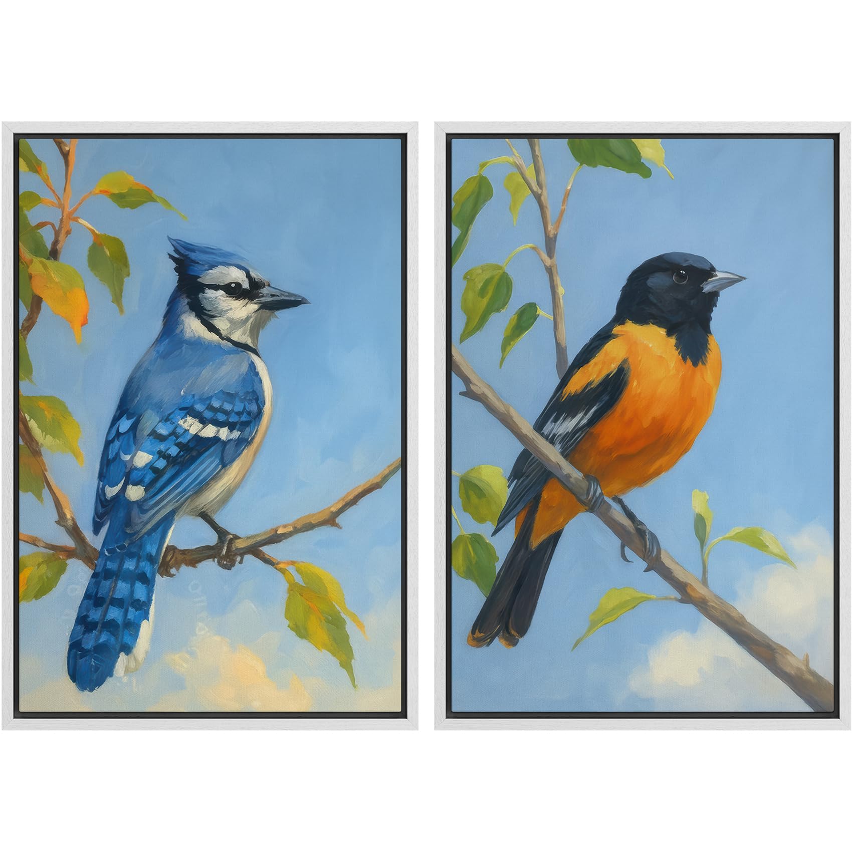 MUDECOR Framed Canvas Print Wall Art Set Blue Jay