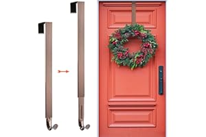 Kederwa Wreath Door Hanger, Adjustable Wreath Hook Holder from 15-24inch Metal Hanger for Halloween Fall Christmas Wreath Decorations