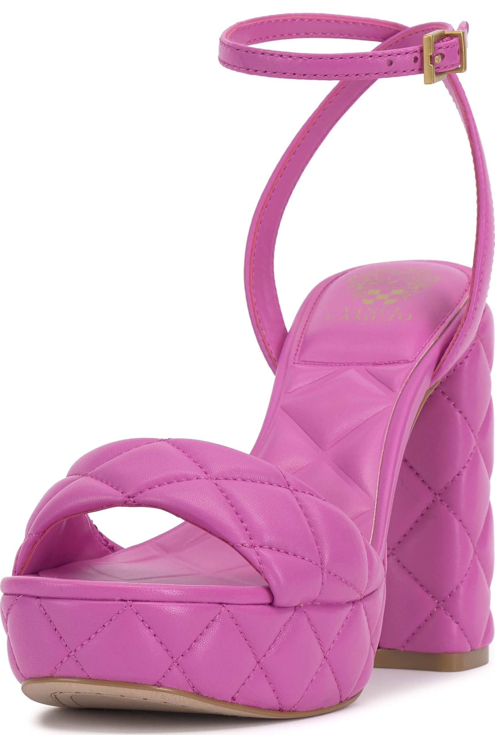 Vince Camuto Women’s Pendry Quilted Platform Sandal, Lotus Pink, 7.5