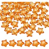 HARFINGTON 50pcs Acrylic Star Beads, 18mm Star-Shaped Pony Loose Spacer Beads for Friendship Bracelet Necklace Jewelry Making DIY Crafts Party Decoration Supplies, Orange