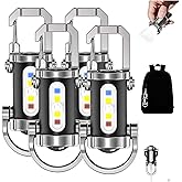 Portable Rechargeable Bright Keychain Flashlight Phone Charger, Mini Keychain Flashlight, 7 Lighting Modes, 1200 Lumens EDC Waterproof Keychains Flashlight (4PCS)