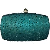 Boutique De FGG Women's Crystal Clutch Evening Bag Bride Handbags for Wedding Party Diamond Rhinestone Clutch Purse,Mini,Mini