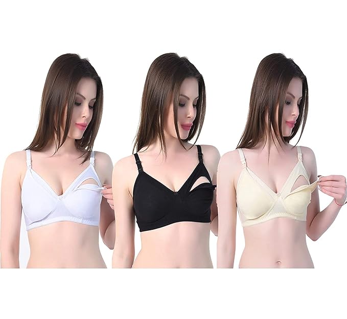 CloudChain's Breastfeeding Maternity Bra for Women's Combo (Pack of 3)
