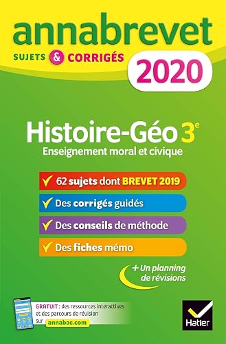 Download Annales du brevet Annabrevet 2020 Histoire Géographie EMC 3e: 65 sujets corrigés PDF