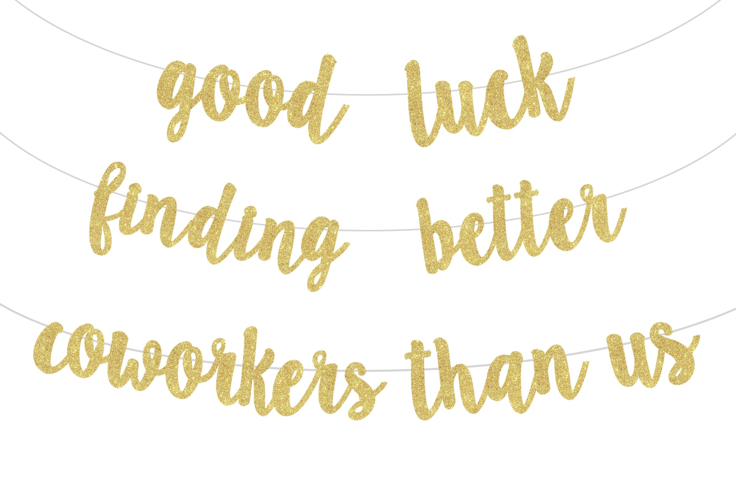 JOYMEMO Good Luck Finding Better Coworkers Than Us Banner - Farewell Party Decorations for Coworker Men or Women, Going Away Leaving Job Retirement Party Supplies