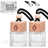 Car Air Freshener Hanging 2 Pack, Black Cedar and Juniper Essential Oil Air Diffuser, Long Lasting Car Scent Fragrance, Car Accessories for Women Men