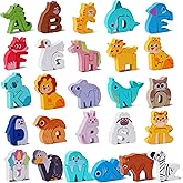 Wooden Toddler Puzzles, Montessori Toys ABC Shape Puzzle for Kids Ages 3-5, Cute Animal Alphabet Letters Matching Game, Presc