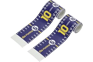 PATIKIL Adhesive Fish Ruler, 2 Pack 51 Inch Fish Measuring Tape Sticker Tape Waterproof for Fishing Boat Kayak Workbench, Dar