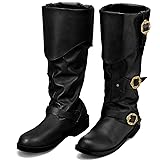Cuffbow Halloween Renaissance Men Boots Pirate
