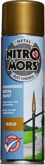 Nitromors Anti-Rust Hammered Metal Spray Paint Gold 500ml No Primer Needed view 1