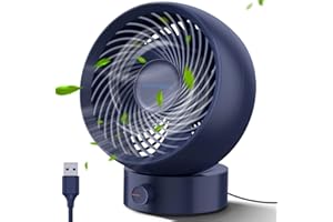 SmartDevil USB Desk Fan, Small Personal Desktop Table Fan with Strong Wind, Quiet Operation Portable Mini Fan for Home Office Bedroom Table and Desktop (Navy Blue)