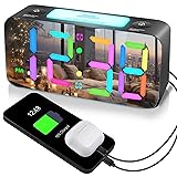 Dynamic RGB Mirror Alarm Clock for
