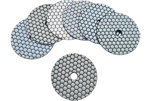 ComeFloor Dry Diamond Polishing Pads for Granite Marble Stone 4 Inch 7 Pieces 100# Premium Matte Grinding Pads 100#