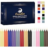 Kunrsug 24 Pack Assorted Color Spell Chime Candles &ndash; Premium Mini Unscented Taper Candles for Rituals, Prayer, Birthdays, Meditation, Altar, Spells, Chime Candles - 4 Inch Tall - Ideal for Witches