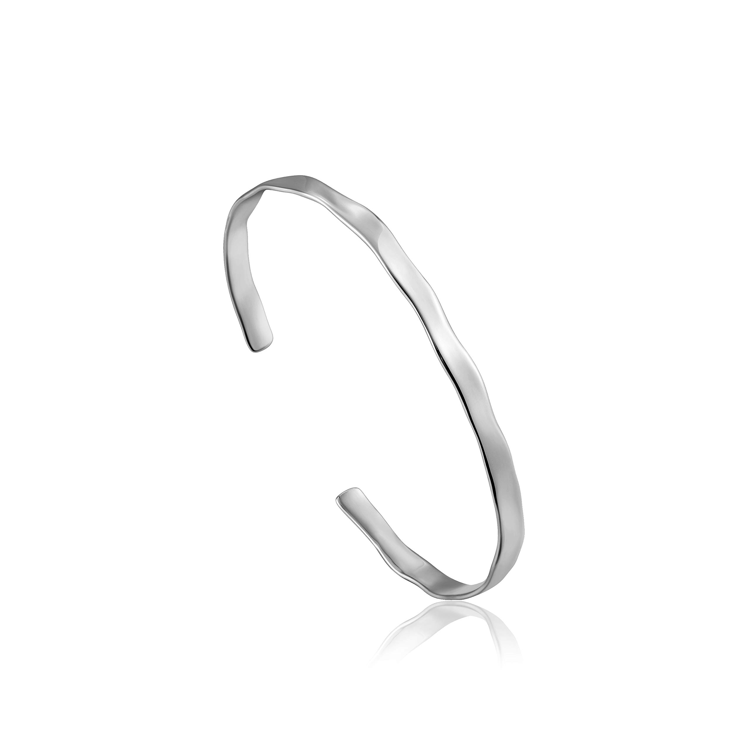 ANIA HAIE 925 Sterling Silver Classic Layering Stacking Stylish Simple Open Cuff Bracelet for Women & Gift