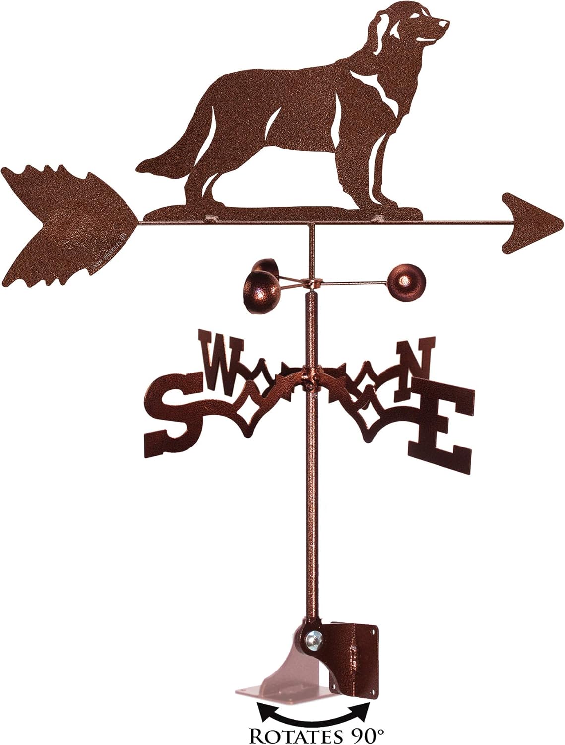 Weathervanes - SWEN Products Hand Made Golden Retriever Dog Adjustable Mount Weathervane ~New~