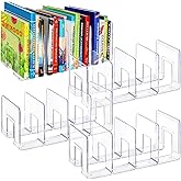 Lawei 4 Pack Acrylic File Sorter, 4-Section Clear Desktop File Folder Holder Organizer, Thick Office Storage Stand Rack for B