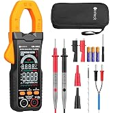 Neoteck Clamp Meter 6000 Counts Clamp Multimeter 800A AC/DC Current Voltage | TRMS Auto Range Amp Meter with Color Screen Capacitance Continuity Resistance NCV Diode Frequency for Auto,Industrial,HVAC