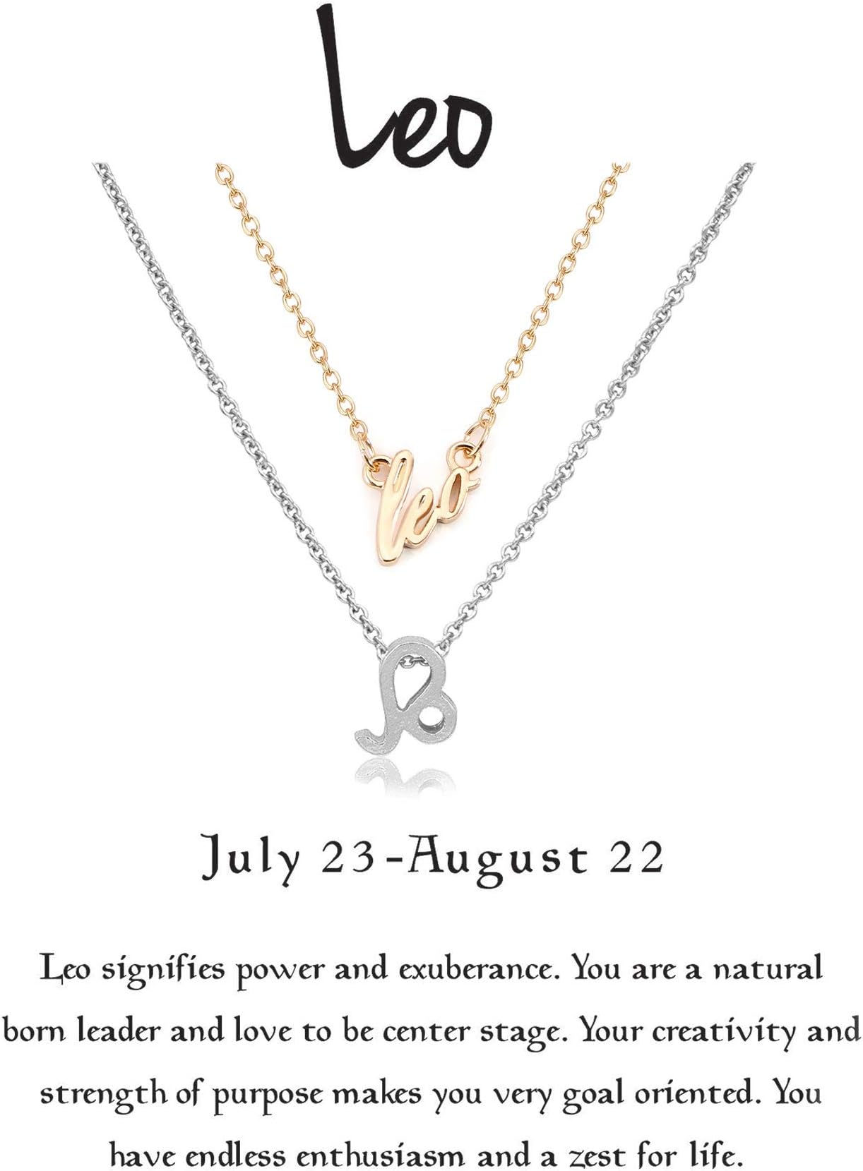 18K Gold Plated 12 Zodiac Sign Letter Pendant Necklace for Women Girls, 18" Birthday Gift