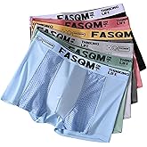 Yibstuy Men's Ice Silk Boxer Briefs Mesh Panties Soft and Breathable Underwear Underpants