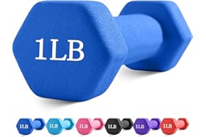 Portzon Weights Dumbbells with Neoprene Coating（Single）, 1LB-3LB Anti-Roll, Anti-Slip, Hexagonal Home Fitness Equipment for Shoulder, Neck, and Hand Training for Seniors over 55 old