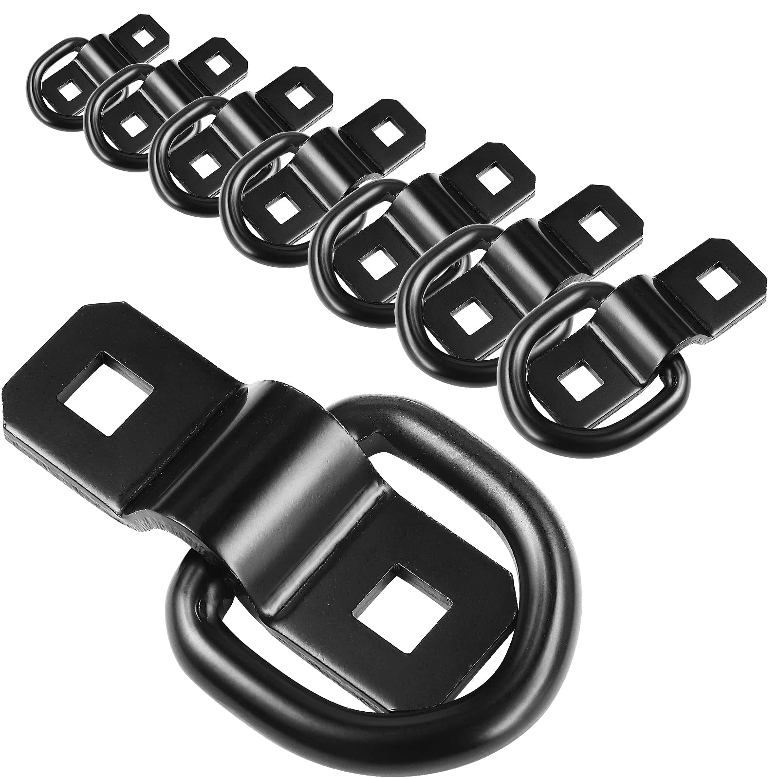 Photo 1 of D-Ring Tie Downs Anchor 3/8" Heavy Duty 6000 Pound Steel Tie Down Ring Lashing Ring for Loads on Trailers Trucks RV Campers Vans ATV SUV Boats Motorcycles etc Vehicles with Mounting Bracket, Pack of 8