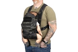 Tactical Baby Gear Tactical Baby Carrier for Dads – Ergonomic, Hip Healthy & Comfortable for Infants and Toddlers (8–33 lbs) (Black Camo)