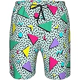 Mens Vintage 80s 90s Swim Trunks Breathable Board Shorts Hawaiian Beach Shorts Party Funny Shorts