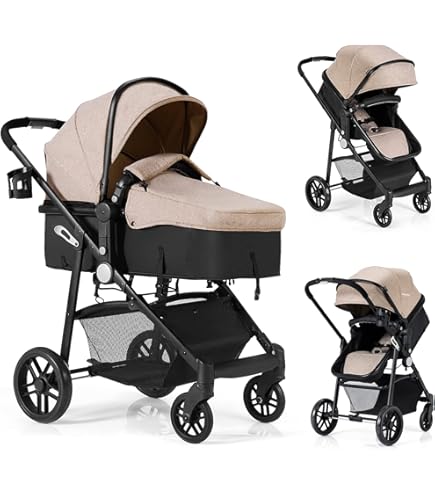 thumbnail image 2 of New DrBash 2-in-1 Baby Stroller With Bassinet Mode, Reversible Seat 2 of 11