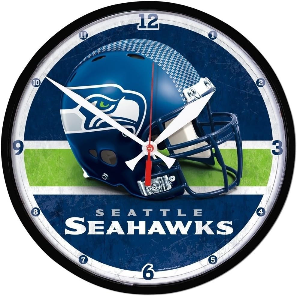 Seattle Seahawks Round Clock Sports Fan Wall Clocks