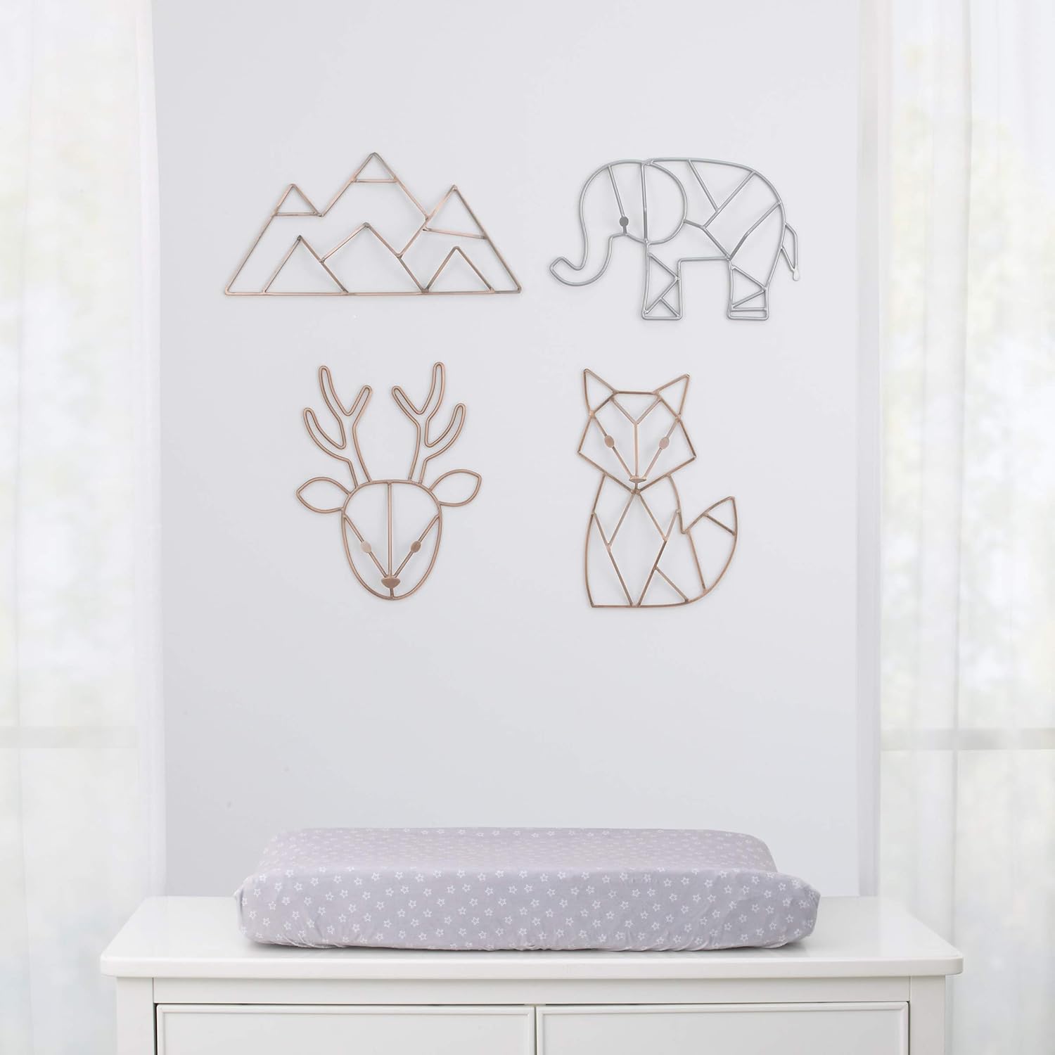 NoJo Deer Shaped Wire Nursery Wall Decor, Finish, Copper : Baby