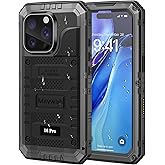 Mitywah Waterproof Case for iPhone 16 Pro, Shockproof Heavy Duty Case with Built-in Screen Protector, Underwater Full Body Protective Metal Case 6.3 inch, Black