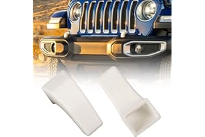 DKMGHT Factory Bumper Tow Hook Covers for Jeep Wrangler JK JL Gladiator TJ, White Protector Accessories 2007-2022 (2Pcs)