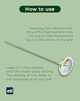 ETI Compost Thermometer Stainless Steel Probe 50mm Dial 500mm Stem view 4