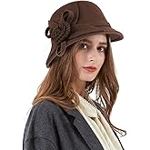 Ladies Wool Felt Bucket Hat Women Vintage Cloche Fedora Winter Church Bowler Hat with Bow