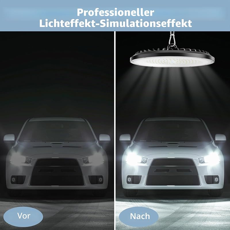 UFO LED hallenstrahler,LED Werkstattlampe,IP65 Wasserdichte Industrielampe für Fabriken, Lagerhäuser,Garagen (4 Pack, 200W)