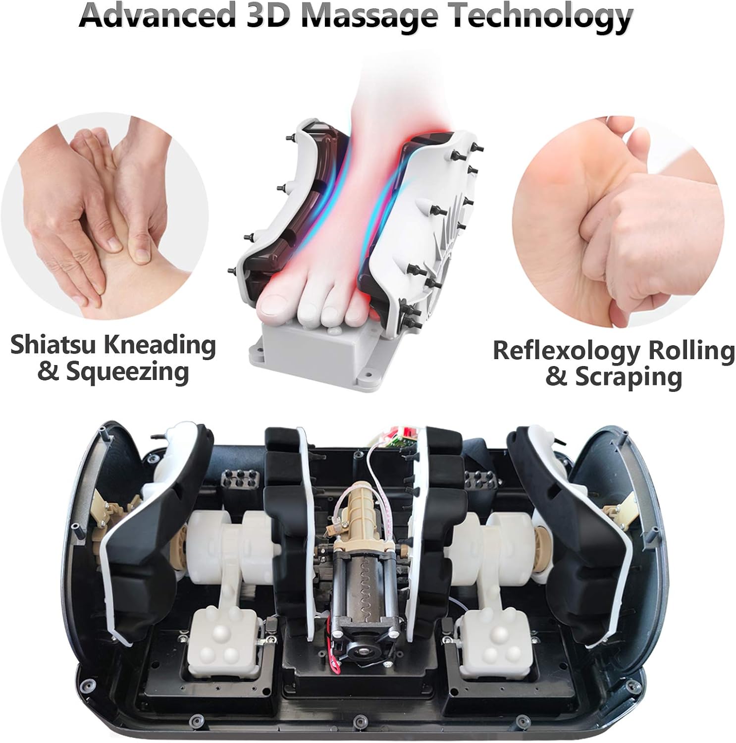 Foot Massager Machine Shiatsu Foot and Calf/Leg Massager with Heat Deep Kneading Therapy Relieve Foot Pain from Plantar Fasciitis Improve Blood Circulation by TERELAX: Health & Personal Care
