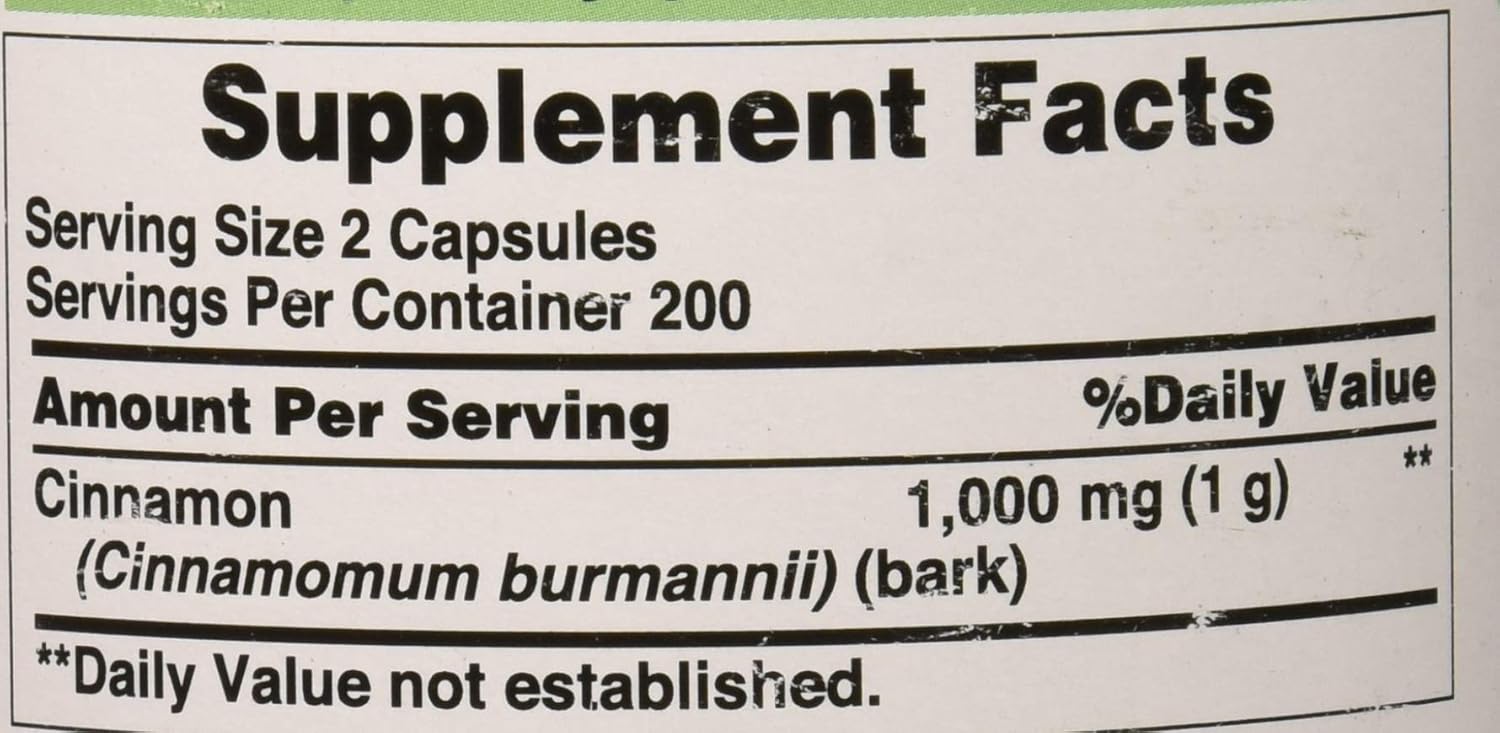 Puritans Pride Cinnamon 500 Mg, 400 Count: Health & Personal Care