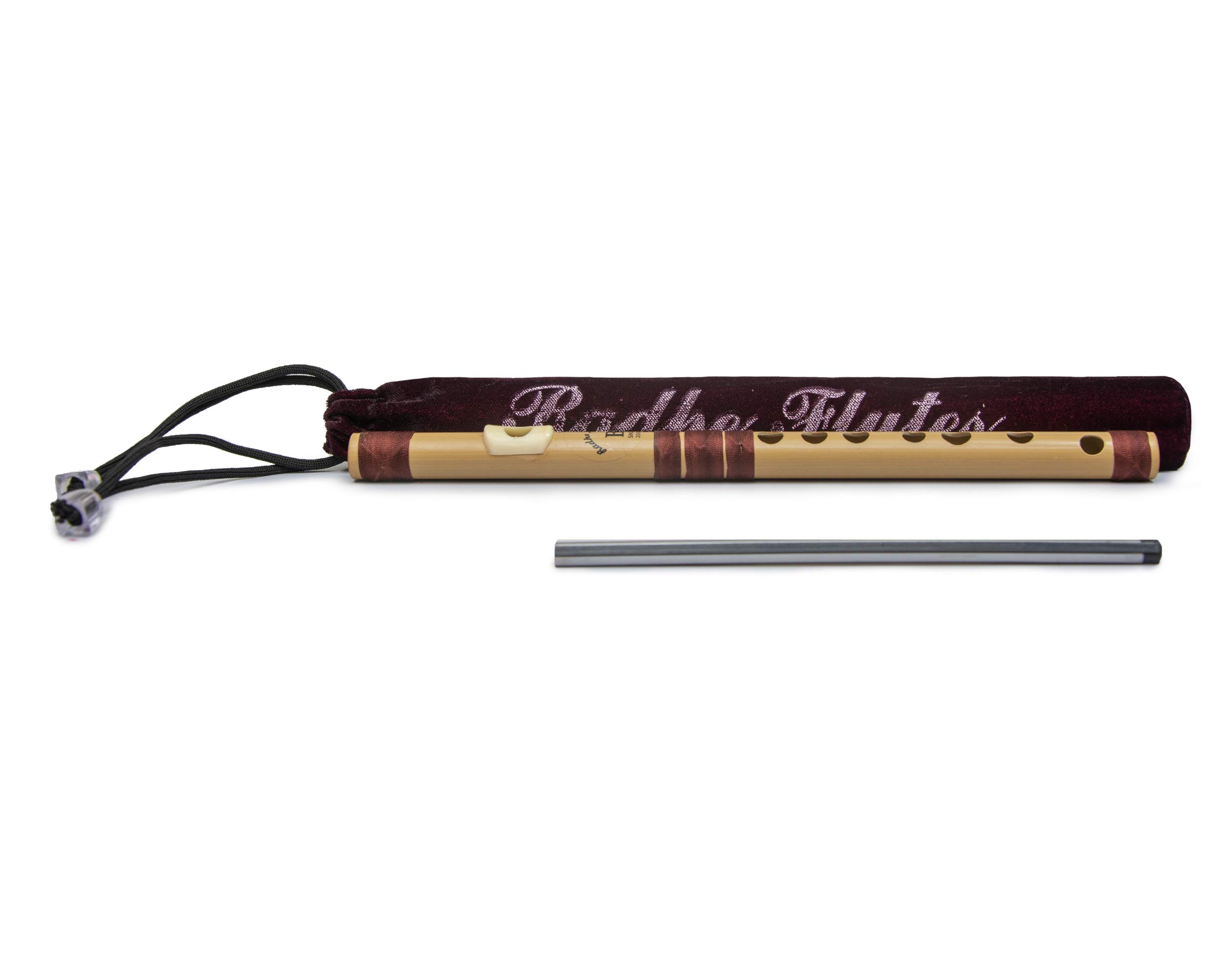 Radhe Flutes PVC Fiber B Natural Bansuri Higher Octave Right-Handed – Durable Flute with Velvet Cover, Crack-Resistant, Authentic Bamboo-Like Sound, Beginner Course Included