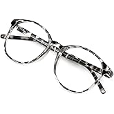 VisionGlobal Blue Light Blocking Glasses for Women/Men, Anti Eyestrain, Computer Reading, Stylish Oval Frame, Anti Glare