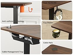 WALKINGDESK 63X55 Inches Reversible L Shaped