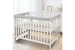 CLYCSRC 3pcs New Teething Reversible Guardrail Cover Protector (1 Long 2 Short) (3pc-Gray)